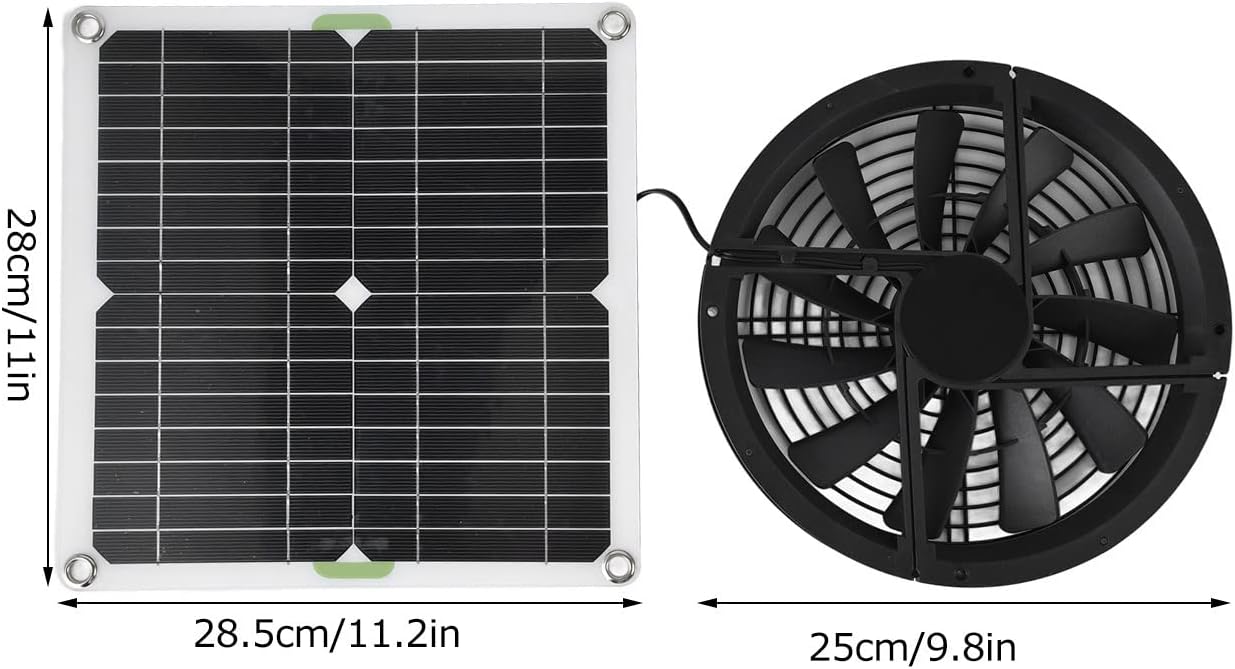100 W Kit De Extractor Solar 25cm, Mascotas, Cobertizos, Etc
